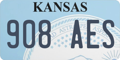 KS license plate 908AES