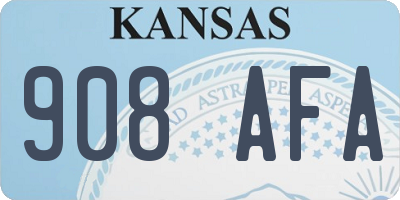 KS license plate 908AFA