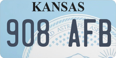 KS license plate 908AFB