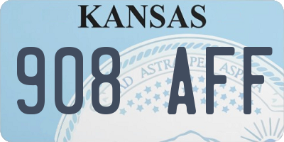 KS license plate 908AFF
