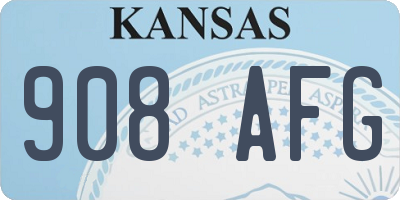 KS license plate 908AFG
