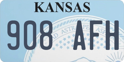 KS license plate 908AFH