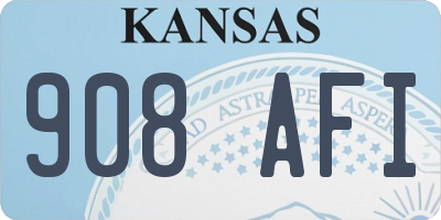 KS license plate 908AFI