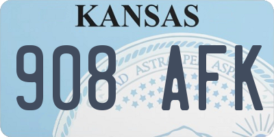 KS license plate 908AFK