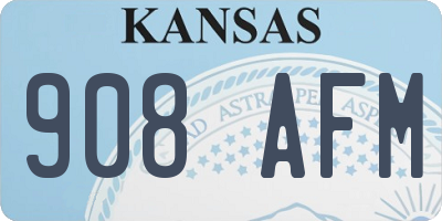 KS license plate 908AFM