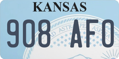 KS license plate 908AFO