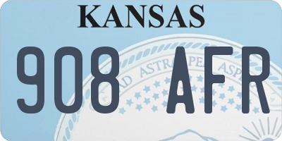 KS license plate 908AFR