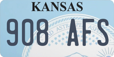 KS license plate 908AFS