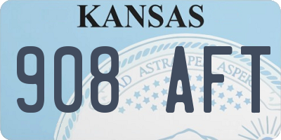 KS license plate 908AFT