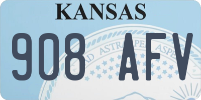KS license plate 908AFV