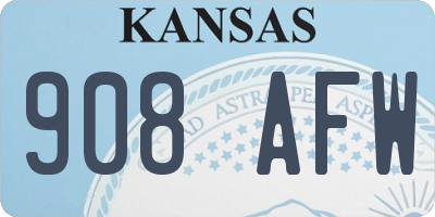 KS license plate 908AFW