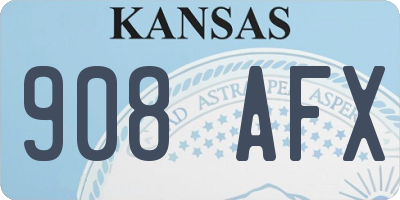 KS license plate 908AFX