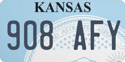 KS license plate 908AFY