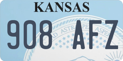 KS license plate 908AFZ