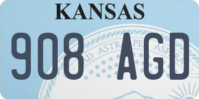 KS license plate 908AGD