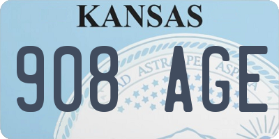 KS license plate 908AGE