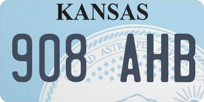 KS license plate 908AHB