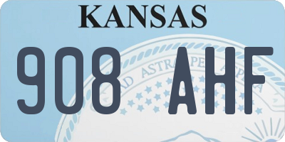 KS license plate 908AHF