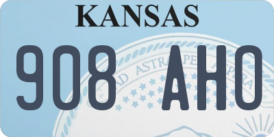 KS license plate 908AHO