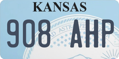 KS license plate 908AHP