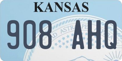 KS license plate 908AHQ