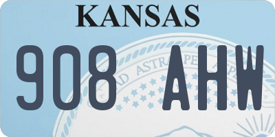 KS license plate 908AHW