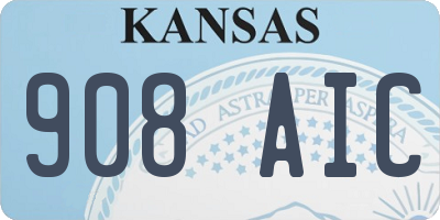 KS license plate 908AIC