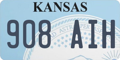 KS license plate 908AIH