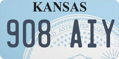 KS license plate 908AIY
