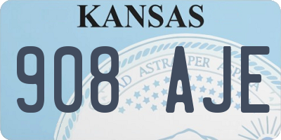 KS license plate 908AJE