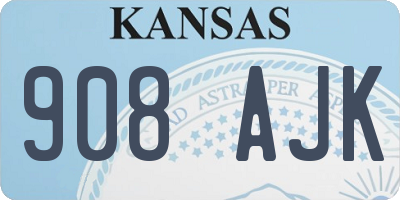 KS license plate 908AJK
