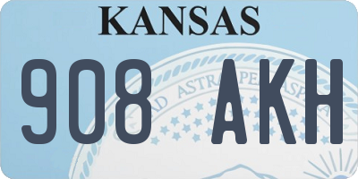 KS license plate 908AKH