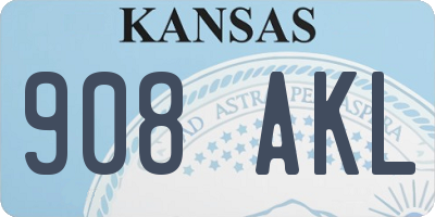 KS license plate 908AKL