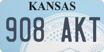 KS license plate 908AKT