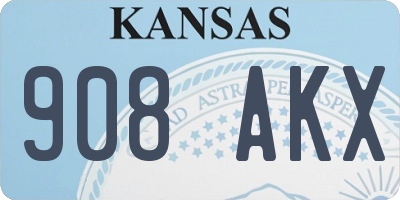 KS license plate 908AKX