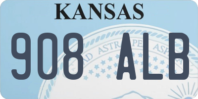 KS license plate 908ALB
