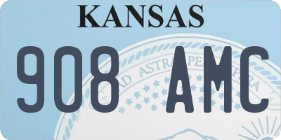 KS license plate 908AMC