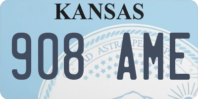 KS license plate 908AME