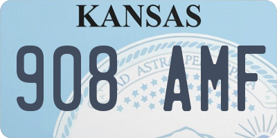 KS license plate 908AMF