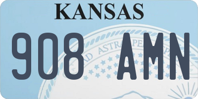 KS license plate 908AMN
