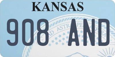KS license plate 908AND