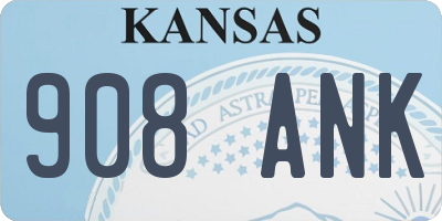 KS license plate 908ANK
