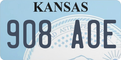KS license plate 908AOE