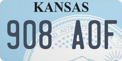 KS license plate 908AOF