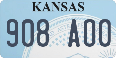 KS license plate 908AOO