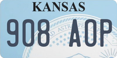 KS license plate 908AOP