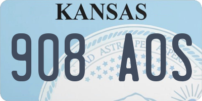 KS license plate 908AOS