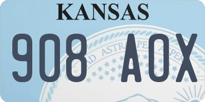 KS license plate 908AOX