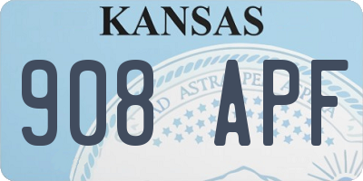 KS license plate 908APF