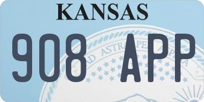 KS license plate 908APP